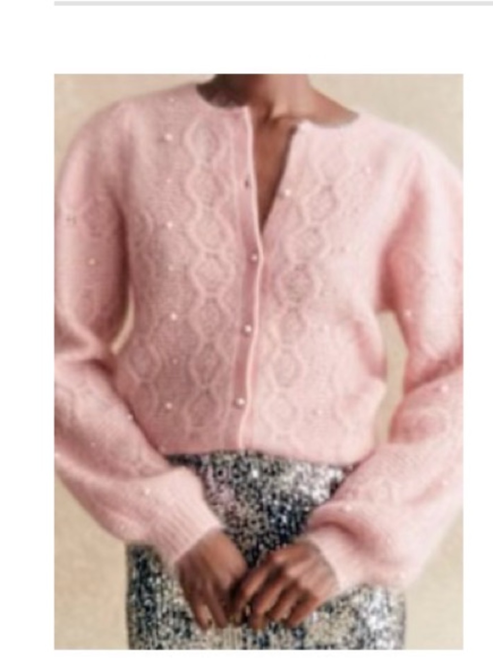 Sézane Nattie cardigan in powder pink